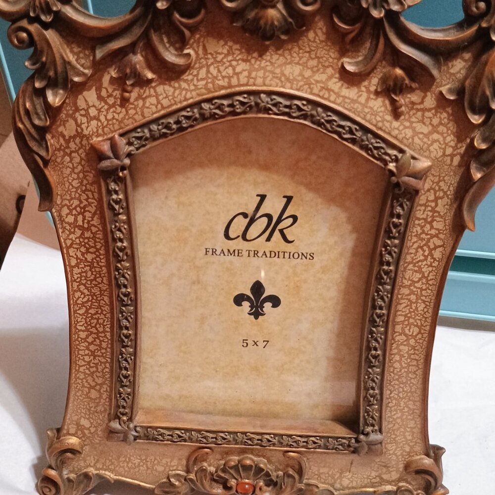 Gorgeous Resin Fleur de Lis 5 x 7 tabletop Picture frame